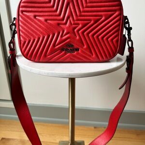 Coach Red Quilted Star Crossbody Bag